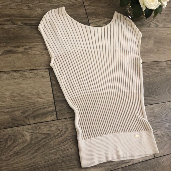 BEBE gold and cream sweater size extra small - Picture 2 of 7